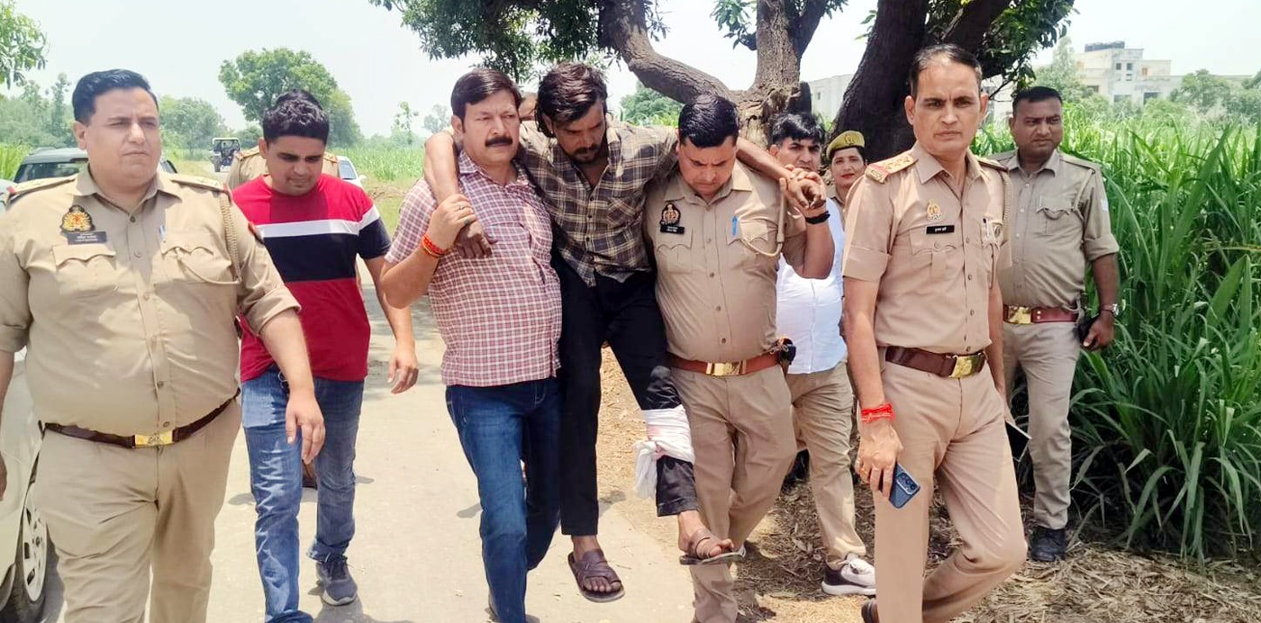 हम प्याले की हत्या करने वाले ब्रहम सिंह के पैर में लगी गोलीबुढ़ाना पुलिस ने वसी रोड पर मुठभेड़ में आरोपी को किया घायल